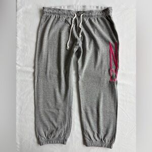 NWT Varsity “NCA CHEER” embroidered gray cropped sweat pants (size S)